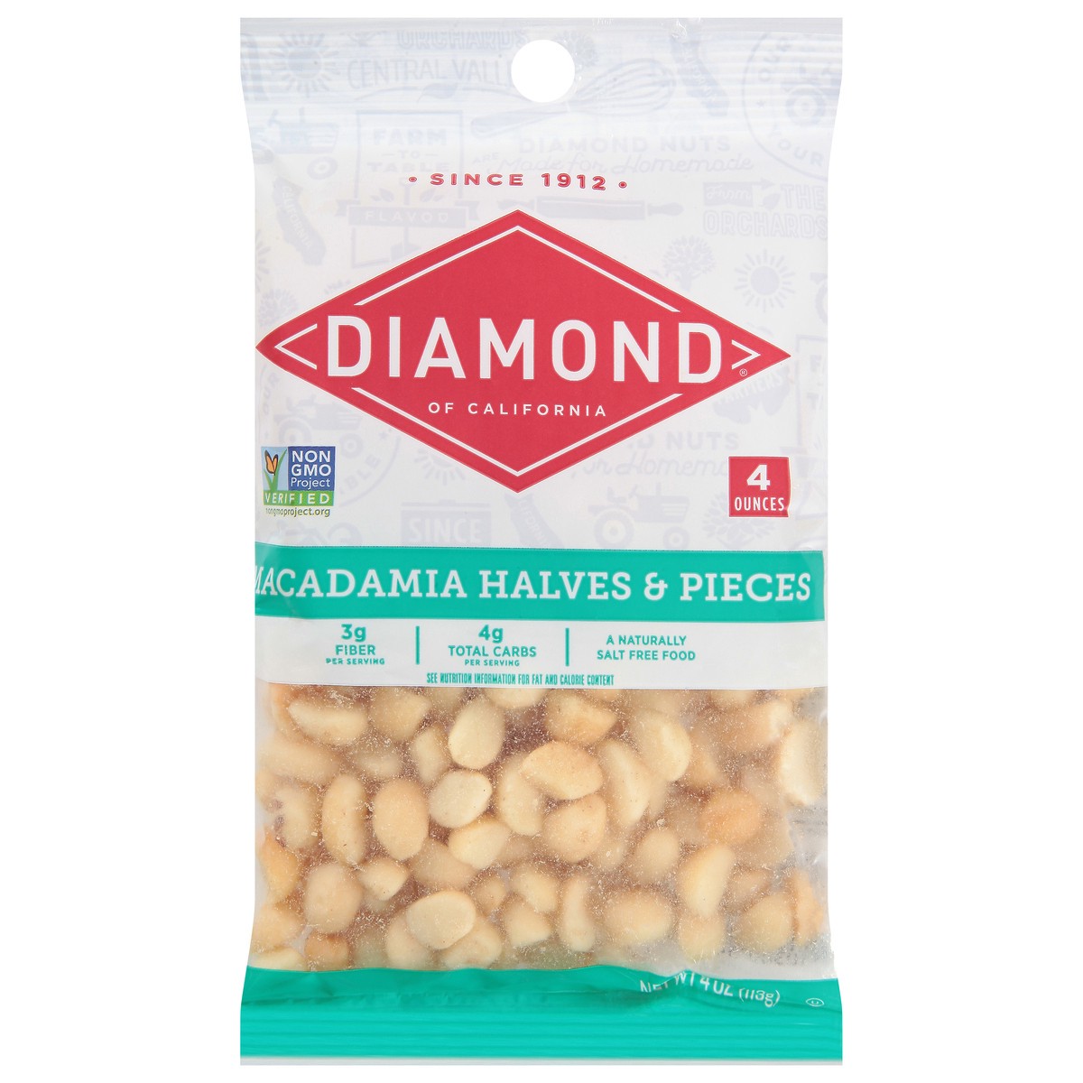 slide 1 of 9, Diamond Nuts Diamond of California Halves & Pieces Macadamia 4 oz, 4 oz