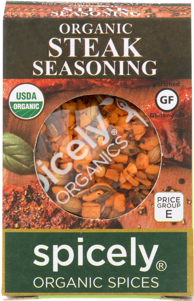 slide 1 of 1, Spicely Organic Spices Seasoning Rib Eye Steak Ecobox, 0.6 oz