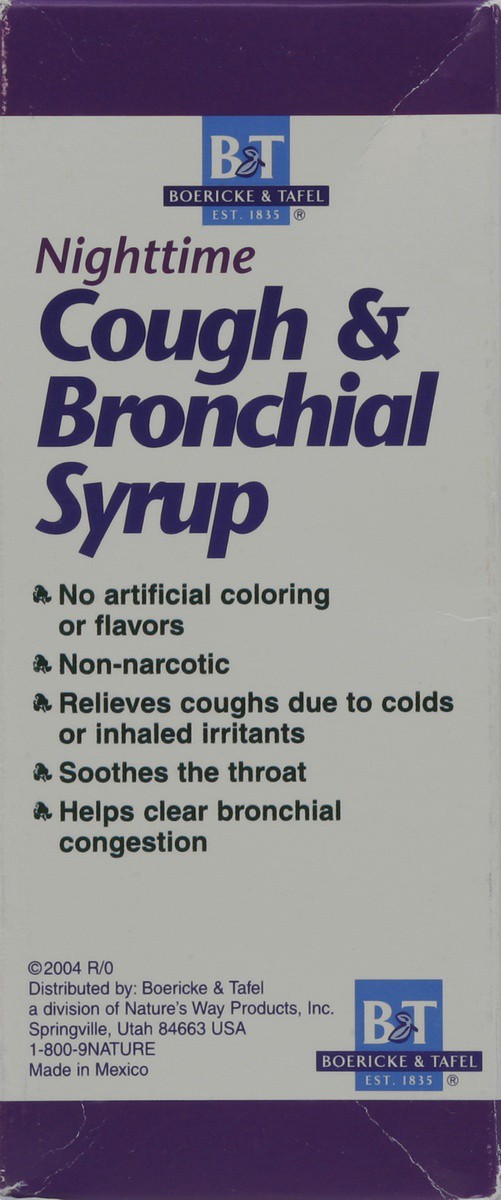 slide 2 of 6, Boericke & Tafel B&T Nighttime Cough & Bronchial Syrup for Restful Sleep Homeopathic, 8 Oz. (Nature's Way Brands), 8 fl oz