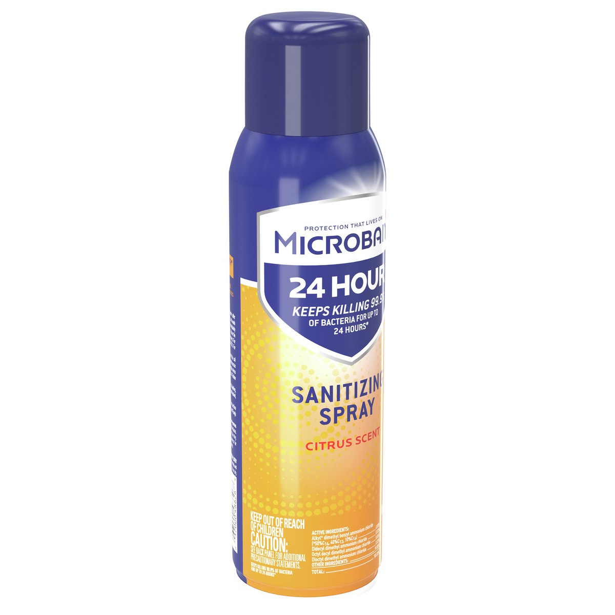 slide 2 of 4, Microban Citrus Scent 24 Hour Disinfectant Sanitizing Spray - 15 fl oz, 15 fl oz