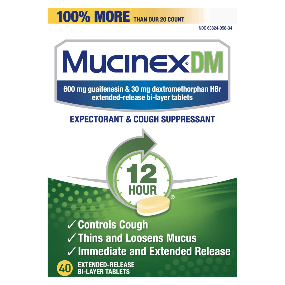 slide 1 of 1, Mucinex DM 12 Hour Cough Medicine - Tablets - 40ct, 40 ct