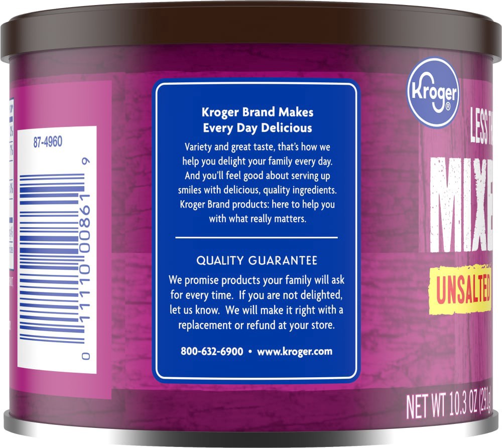 slide 4 of 4, Kroger Unsalted Mixed Nuts, 10.3 oz