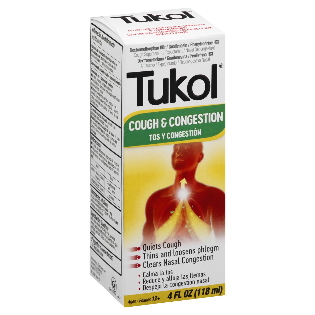 slide 2 of 9, Tukol Ages 12+ Cough & Congestion 4 fl oz, 4 fl oz