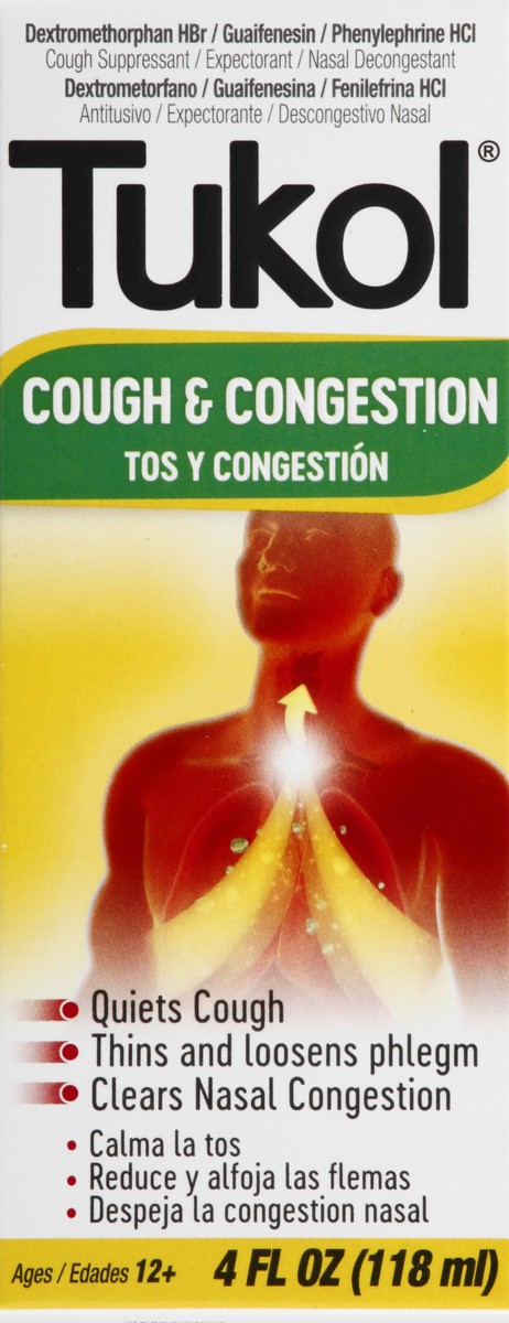 slide 7 of 9, Tukol Ages 12+ Cough & Congestion 4 fl oz, 4 fl oz