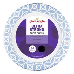 Giant Eagle Ultra Strong Paper Plates, 10 Inch