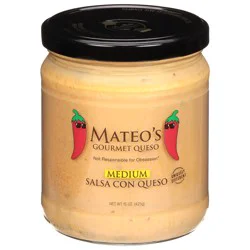 Mateo's Medium Salsa Con Queso 15 oz