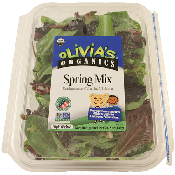 slide 1 of 1, Olivia's Organics Spring Mix, 5 oz