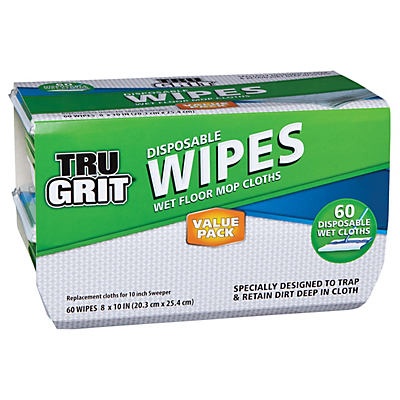 slide 1 of 1, Tru Grit Wet Floor Wipes Value Pack, 60 ct