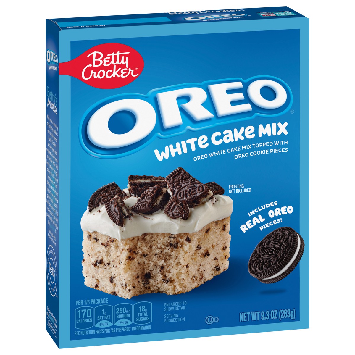 slide 8 of 12, Betty Crocker OREO White Cake Mix, White Cake Baking Mix With OREO Cookie Pieces, 9.3 oz, 9.3 oz