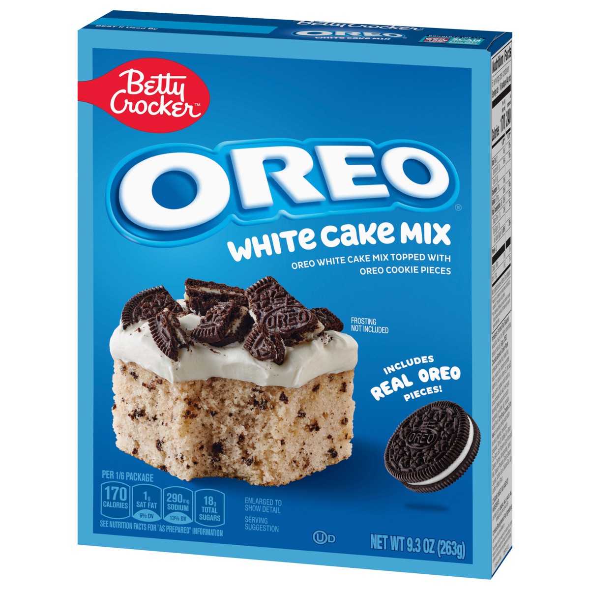 slide 5 of 12, Betty Crocker OREO White Cake Mix, White Cake Baking Mix With OREO Cookie Pieces, 9.3 oz, 9.3 oz