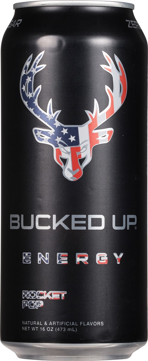 slide 7 of 9, Bucked Up Rocket Pop Blue Raspberry/Lime/Cherry Energy Drink 16 oz, 16 oz