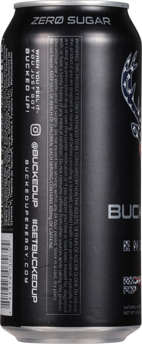 slide 6 of 9, Bucked Up Rocket Pop Blue Raspberry/Lime/Cherry Energy Drink 16 oz, 16 oz