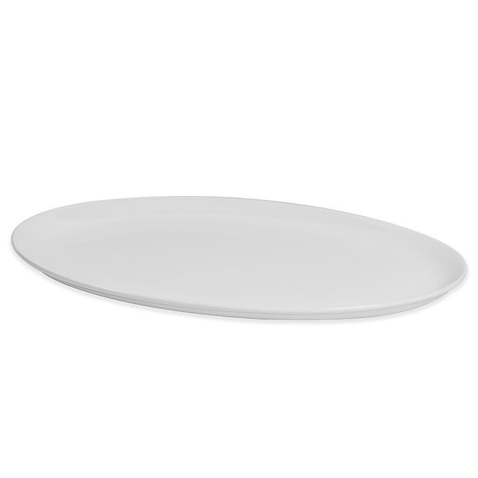 slide 1 of 1, Tabletops Unlimited Bone China Oval Platter - White, 1 ct