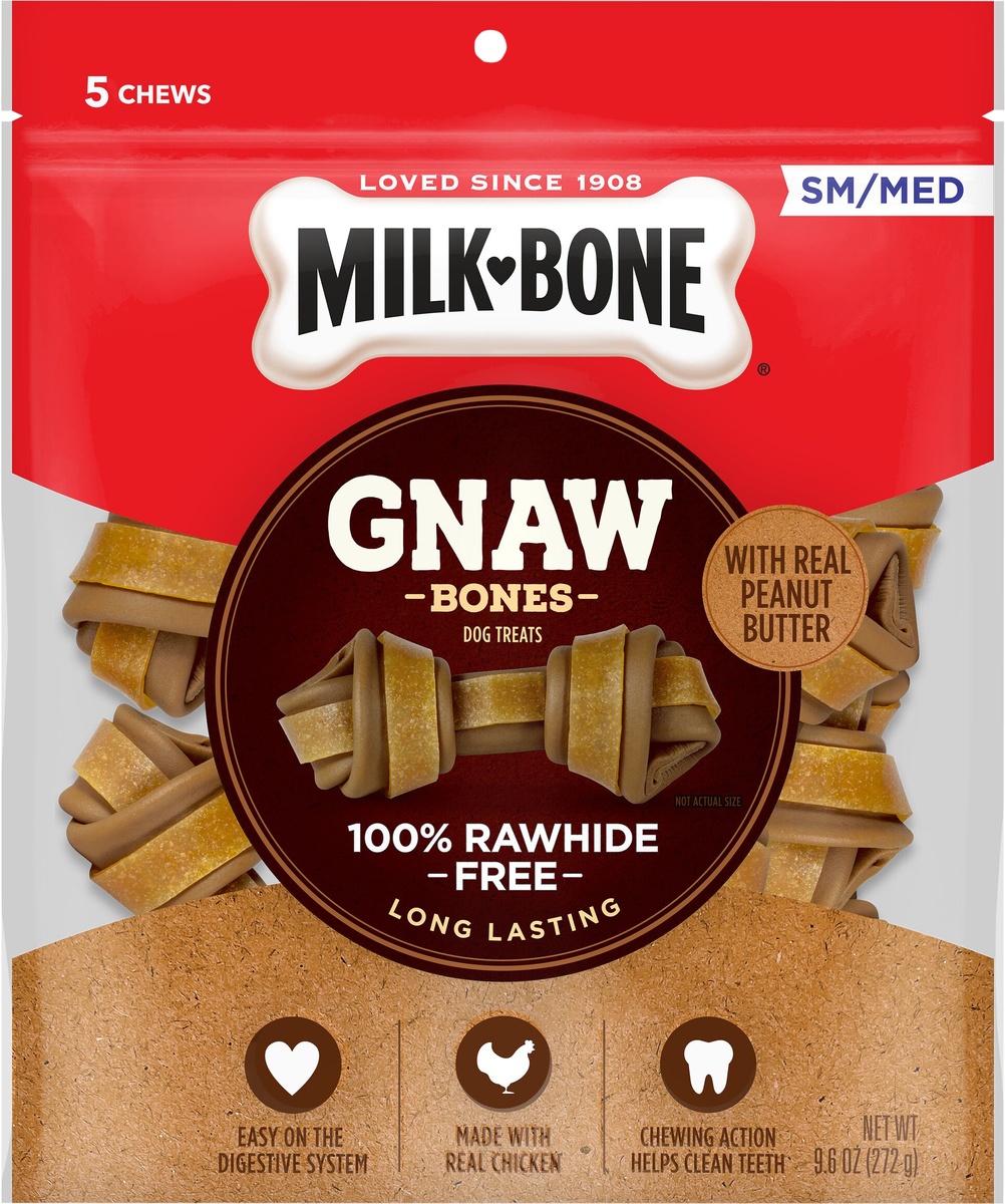 slide 6 of 8, Milk Bone Gnaw Bones, Peanut Butter Small, 9.6 oz