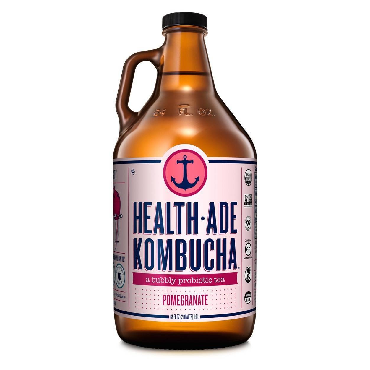 slide 1 of 1, Health Aide Kombucha, Pomegranate - 64 fl oz, 64 fl oz