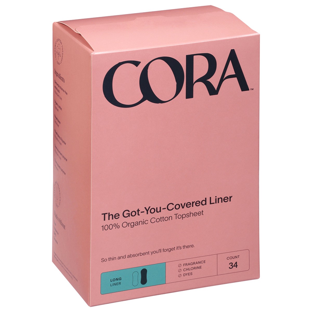 slide 2 of 9, Cora Long The Got-You-Covered Liners 34 ea, 34 ct
