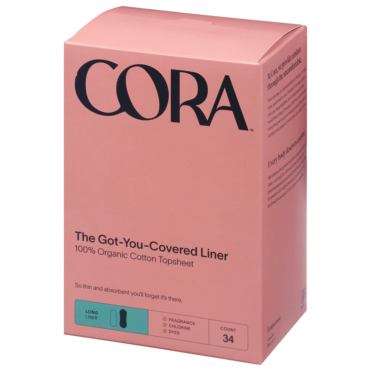 slide 3 of 9, Cora Long The Got-You-Covered Liners 34 ea, 34 ct