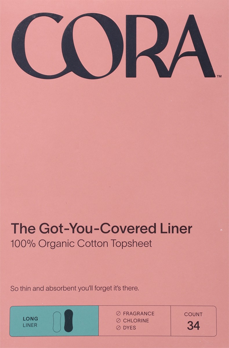 slide 6 of 9, Cora Long The Got-You-Covered Liners 34 ea, 34 ct