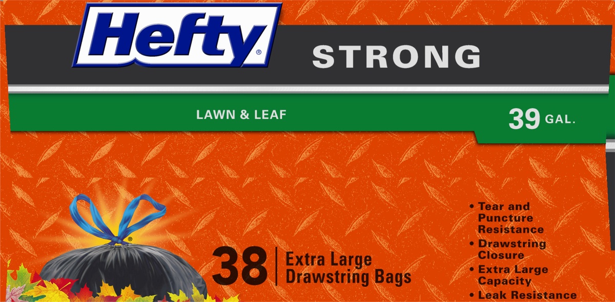 slide 3 of 8, Hefty Trash Bag Lawn & Leaf, 38 ct; 39 gal