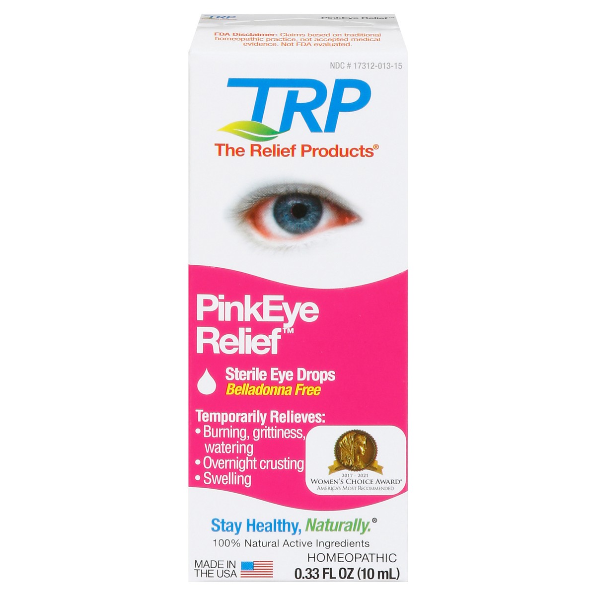 slide 1 of 13, TRP Pink Eye Relief Sterile Eye Drops 0.33 fl oz, 0.33 fl oz