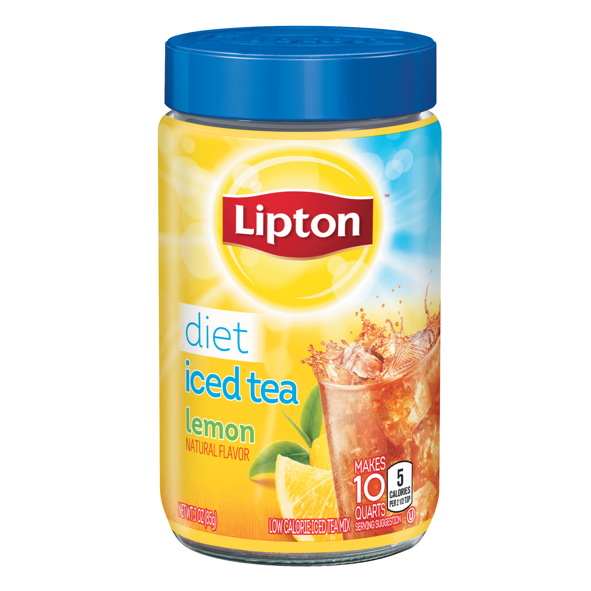 slide 2 of 6, Lipton Black Iced Tea Mix Diet Lemon, 10 qt, 3 oz