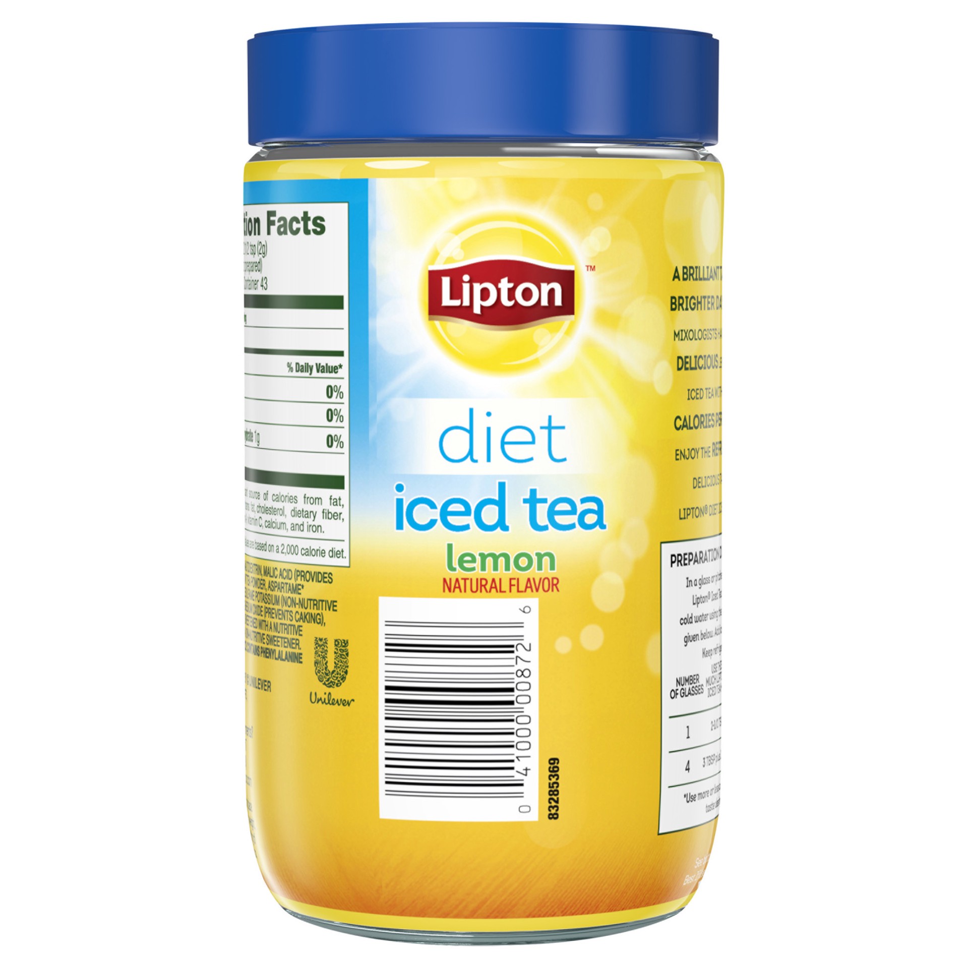 slide 5 of 6, Lipton Black Iced Tea Mix Diet Lemon, 10 qt, 3 oz