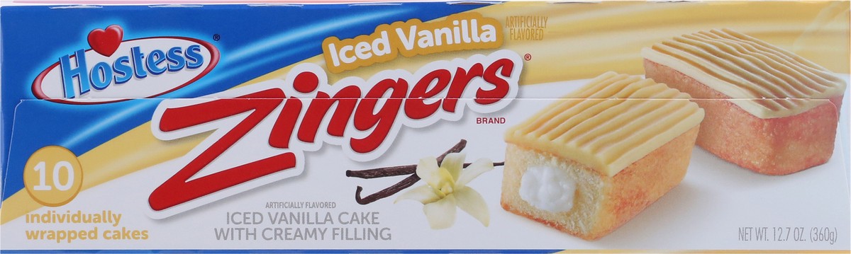 slide 8 of 10, HOSTESS Iced Vanilla ZINGERS, 10 Count , 12.70 oz, 10 ct