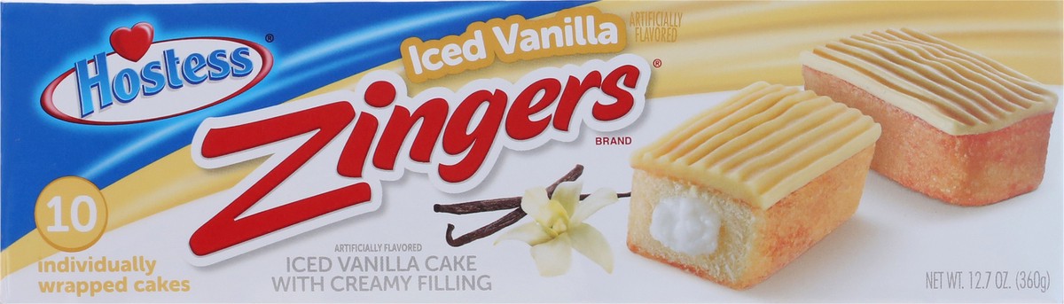 slide 5 of 10, HOSTESS Iced Vanilla ZINGERS, 10 Count , 12.70 oz, 10 ct