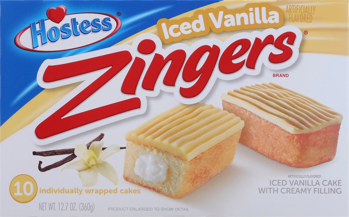 slide 9 of 10, HOSTESS Iced Vanilla ZINGERS, 10 Count , 12.70 oz, 10 ct