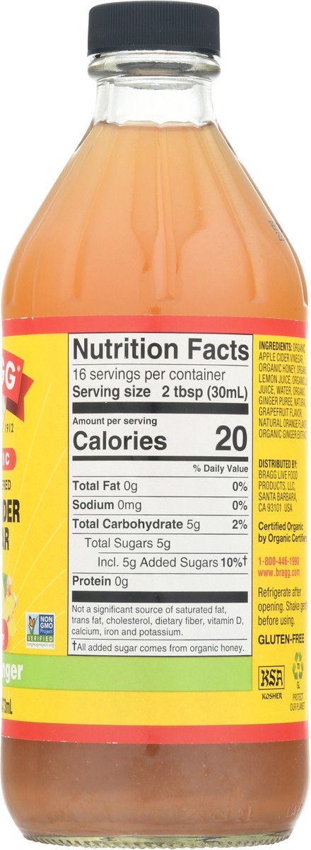 slide 3 of 9, Bragg Organic Citrus Ginger Vinegar - 16 oz, 16 oz