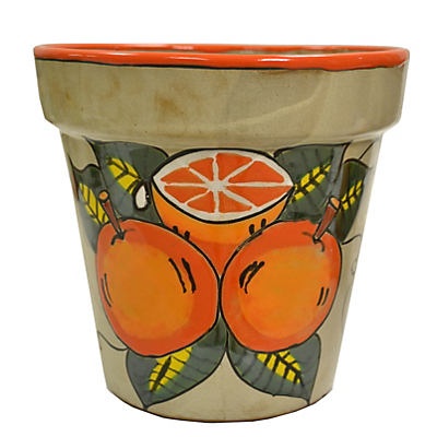 slide 1 of 1, Blue Orange Pottery Large Orange Citrus Planter, 1 ct