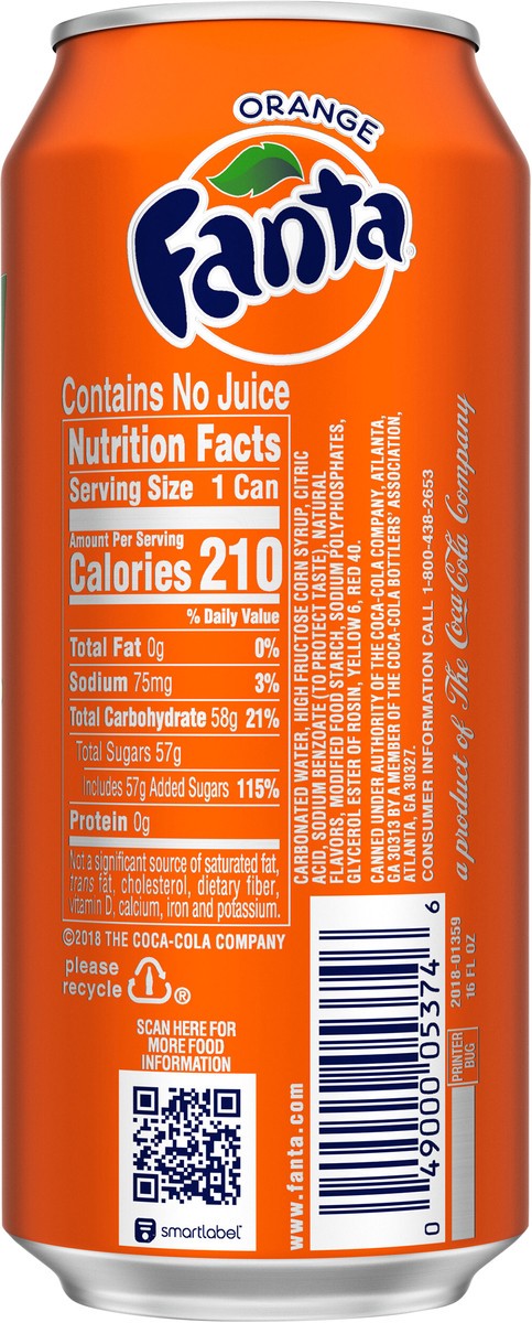 slide 2 of 7, Fanta Orange Soda Can, 16 fl oz, 16 fl oz