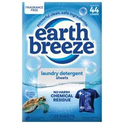 Earth Breeze® Laundry Detergent Sheets Fragrance Free, 22 ct
