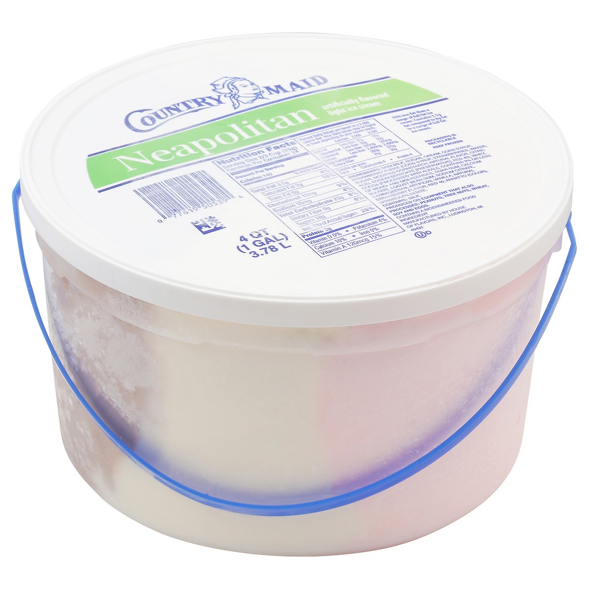 slide 2 of 9, Country Maid Light Neopolitan Ice Cream 4 qt, 4 qt
