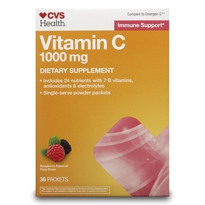 slide 1 of 1, CVS Health Immune Support Vitamin C Fizzy Drink Raspberry, 36 ct; 1000 mg