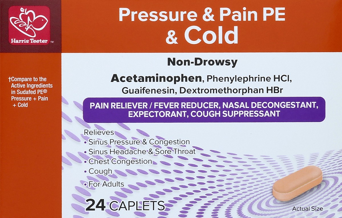 slide 2 of 4, Harris Teeter Pressure Pain & Cold Pe, 24 ct