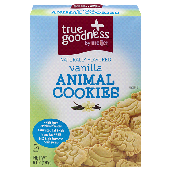 slide 1 of 1, True Goodness Vanilla Animal Cookies, 6 oz