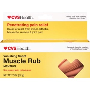 slide 1 of 1, CVS Health Vanishing Scent Muscle Rub Pain Relieving Gel, 2 oz; 57 gram
