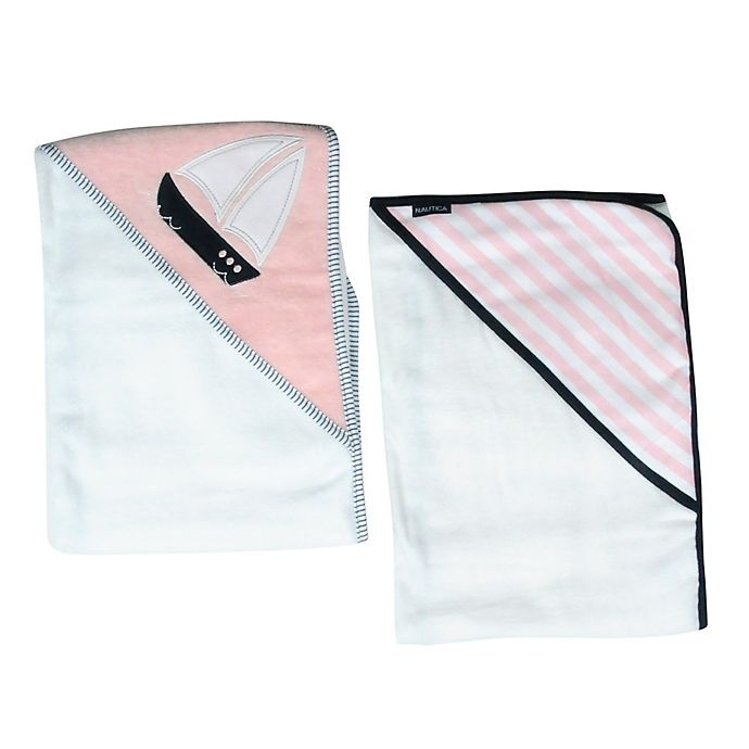 slide 4 of 4, Nautica Hooded Towel Set - Pink, 2 ct