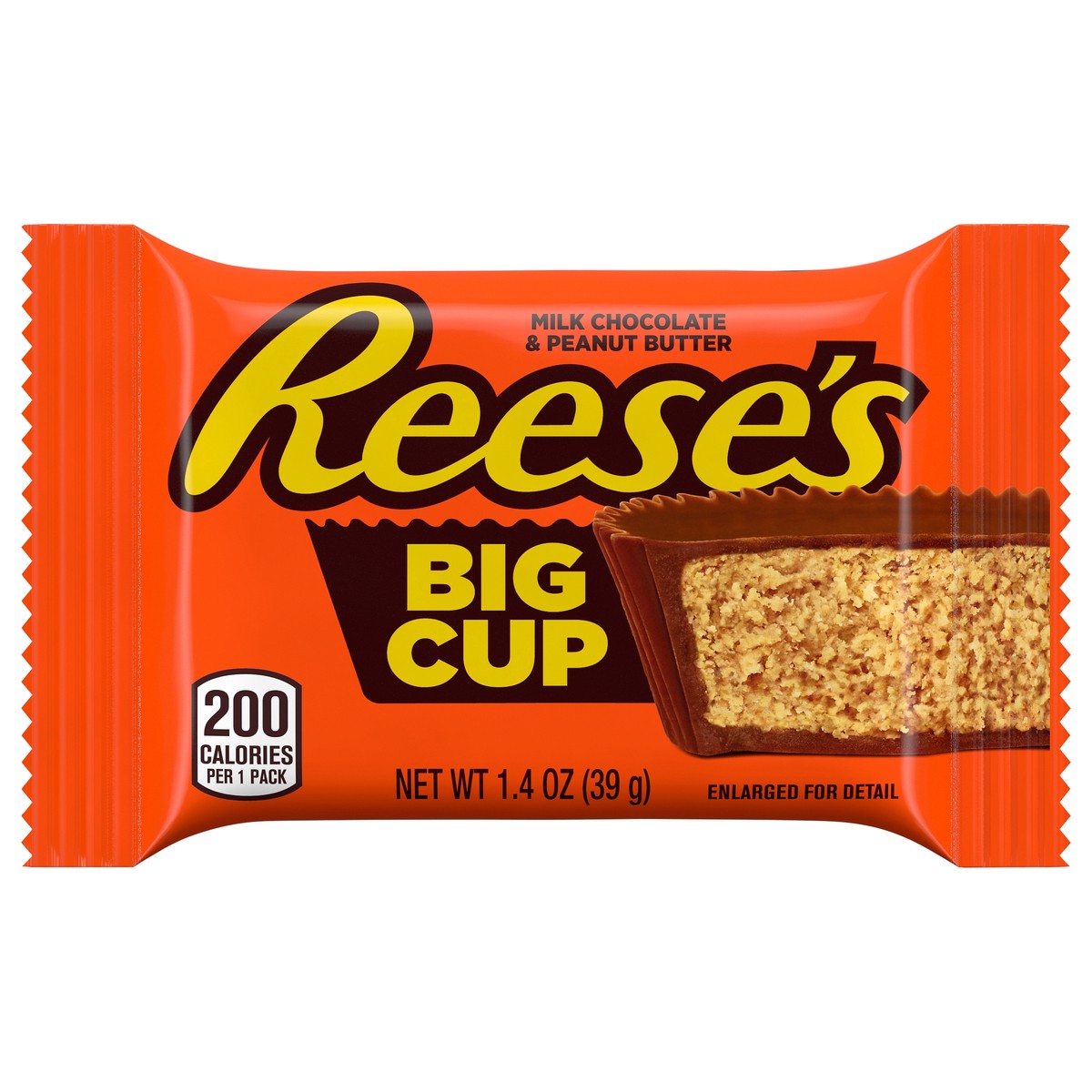 slide 1 of 6, REESE'S Big Cup Milk Chocolate Peanut Butter Cups, Candy Pack, 1.4 oz, 1.4 oz