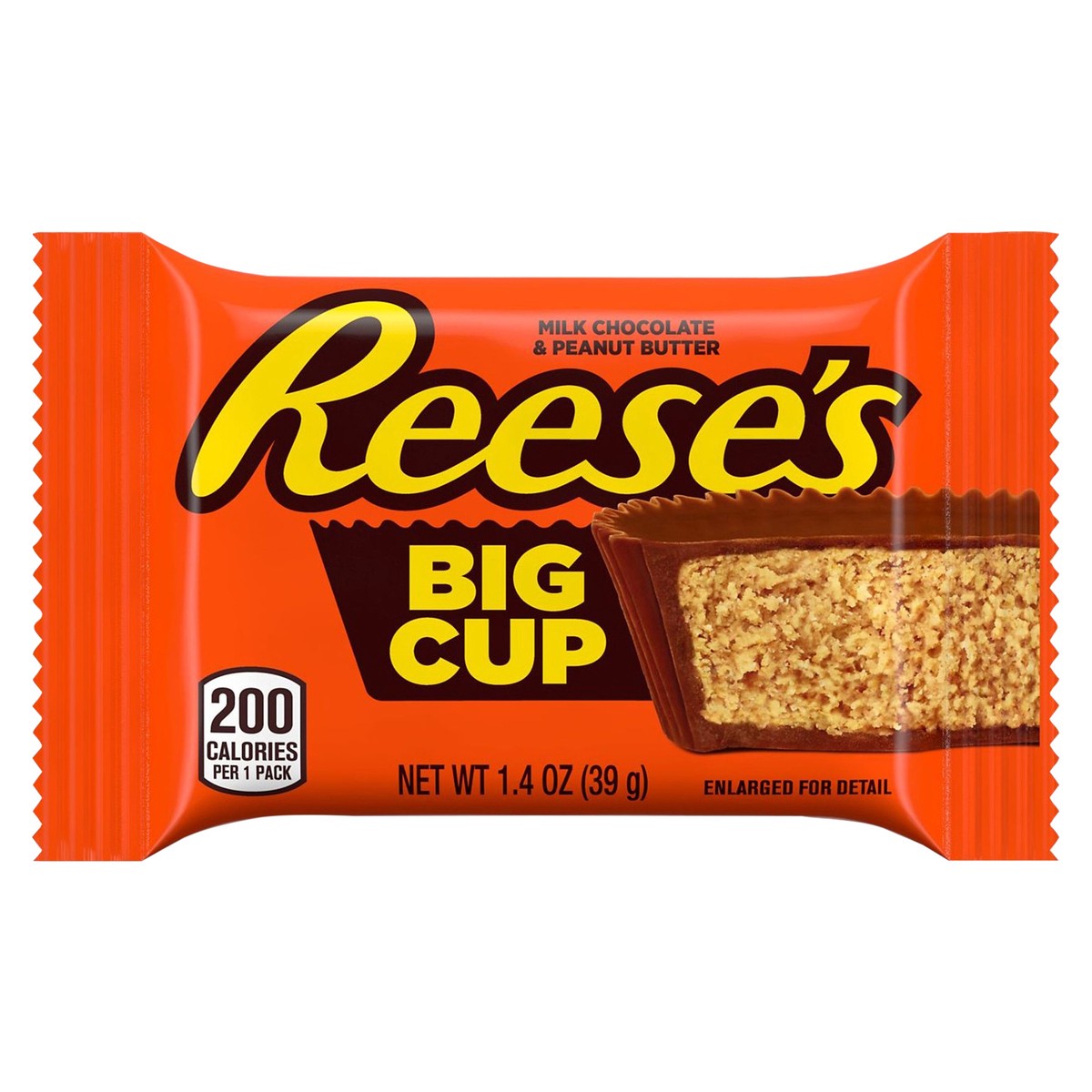 slide 1 of 6, Reese's Big Cup Milk Chocolate Peanut Butter Cups, Candy Pack, 1.4 oz, 1.4 oz