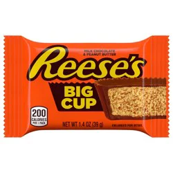 Reese's Big Cup Milk Chocolate Peanut Butter Cups, Candy Pack, 1.4 oz
