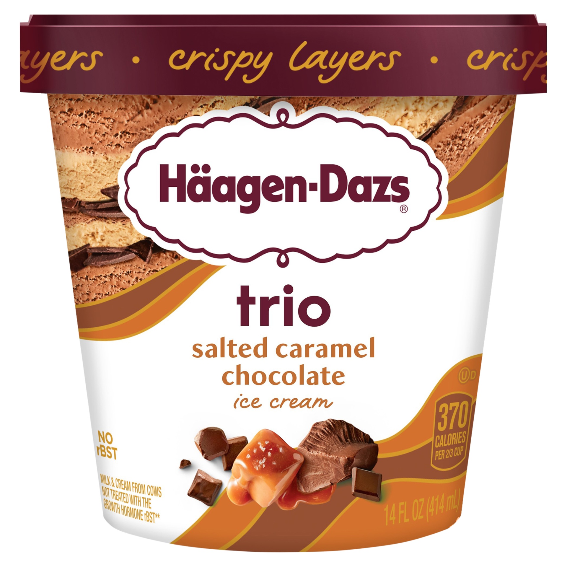 slide 1 of 7, Häagen-Dazs Trio Salted Caramel Chocolate Ice Cream, 14 fl oz