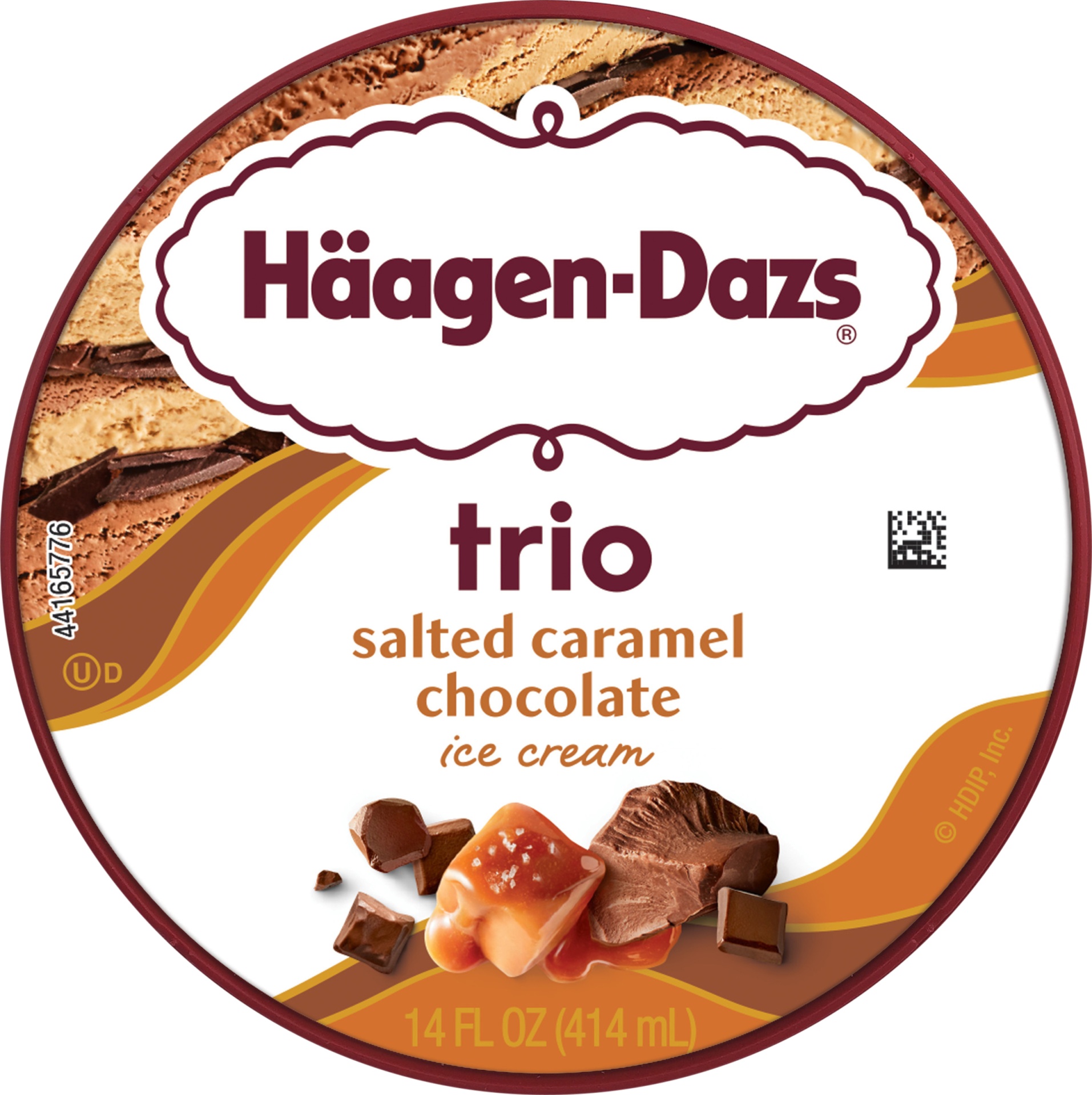 slide 7 of 7, Häagen-Dazs Trio Salted Caramel Chocolate Ice Cream, 14 fl oz