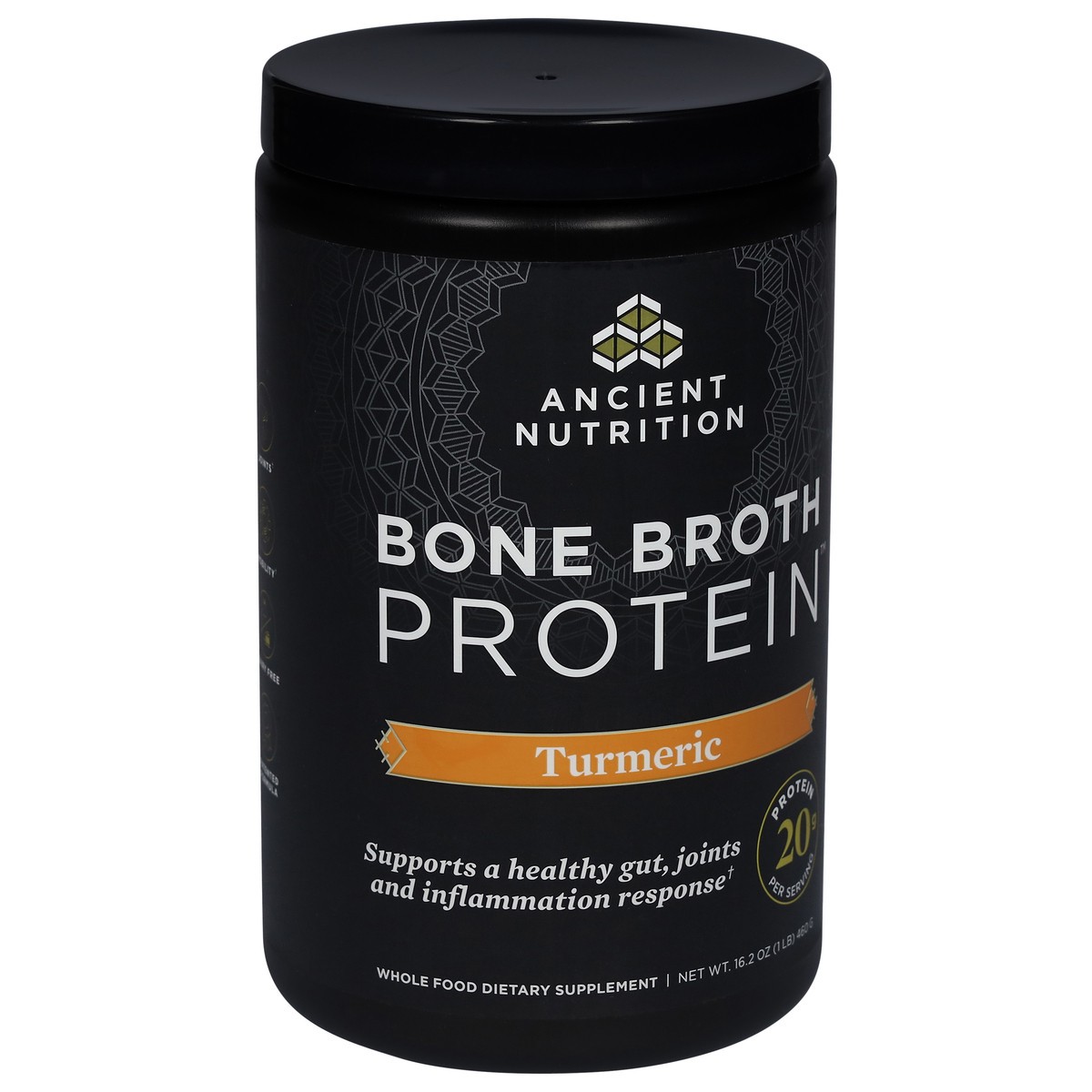 slide 4 of 9, Ancient Nutrition Turmeric Bone Broth Protein Powder, 460 gram