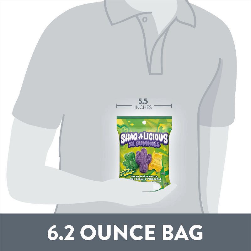 slide 4 of 4, Jolly Rancher SHAQ-LICIOUS Sour Gummies Peg Bag (Pineapple - Watermelon and Mixed Berry Flavors)- 12 ct; 6.2 oz, 12 ct; 6.2 oz