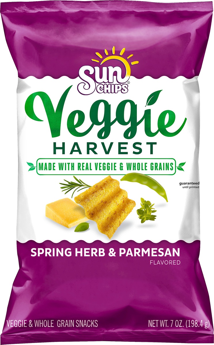 slide 4 of 5, SunChips Veggie Harvest Spring Herb & Parmesan Snacks, 7 oz