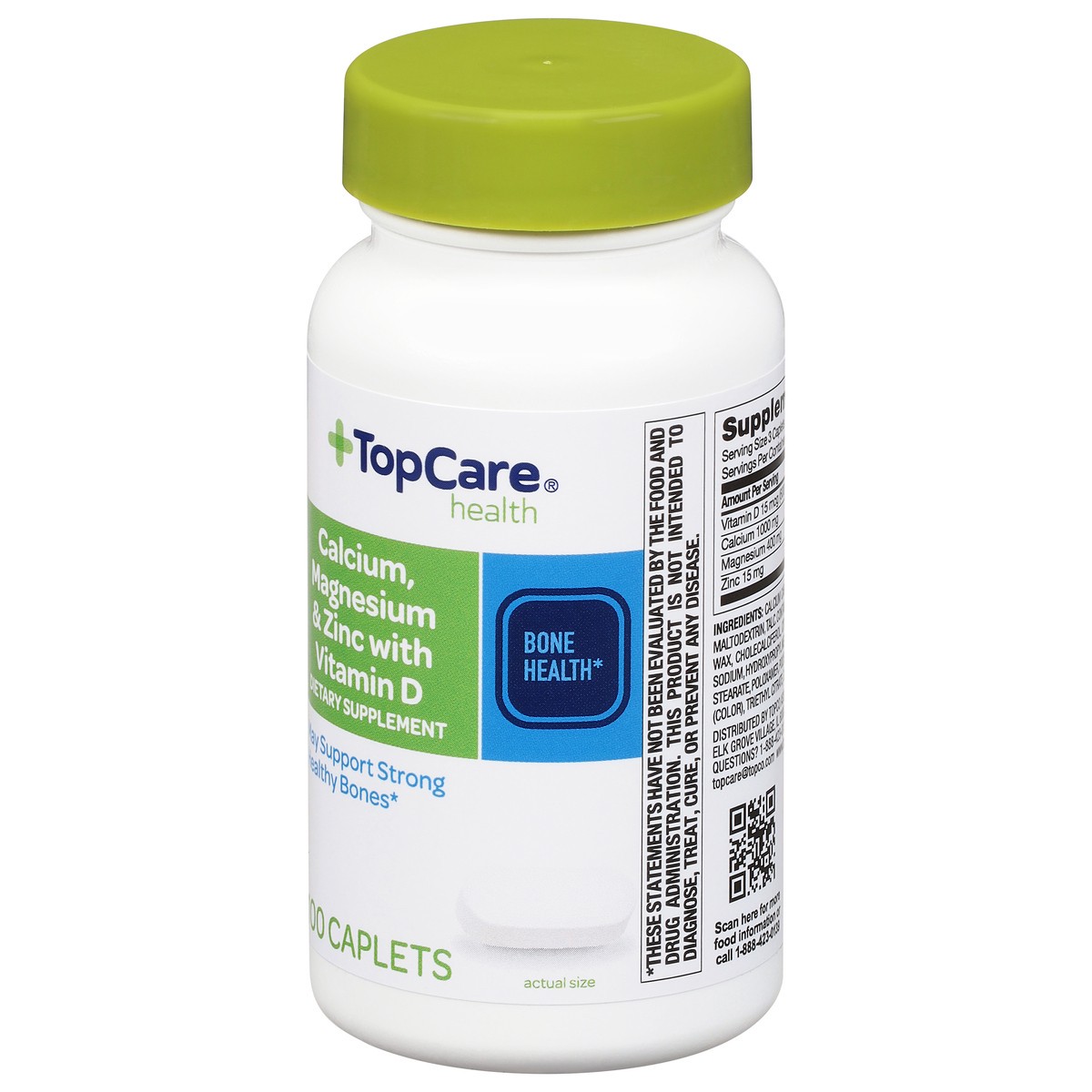 slide 3 of 9, TopCare Calcium W/Magnesium And Zinc, 100 ct