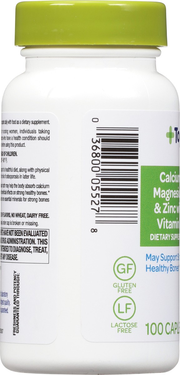 slide 7 of 9, TopCare Calcium W/Magnesium And Zinc, 100 ct