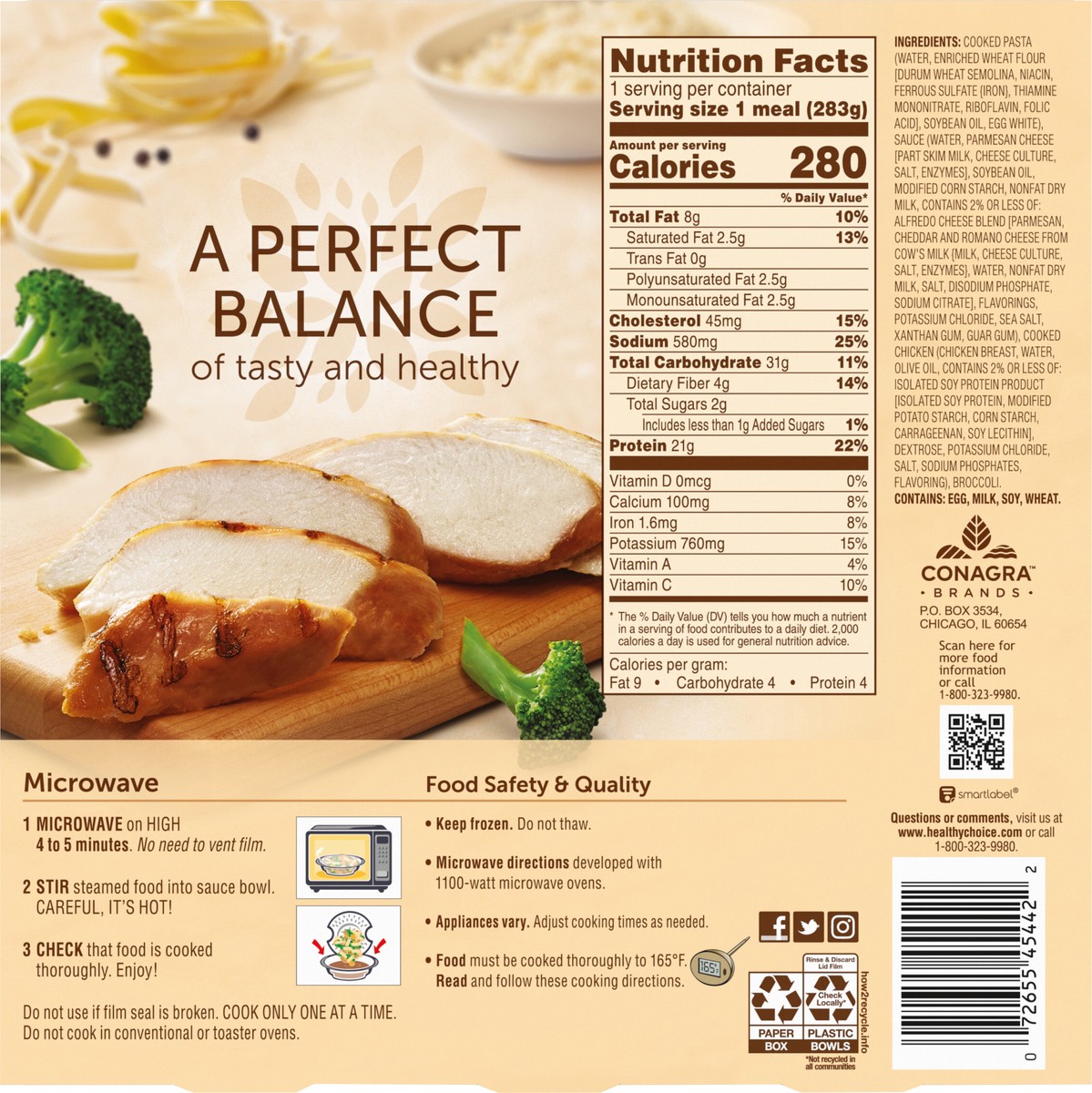 slide 14 of 14, Healthy Choice Café Steamers Chicken Fettuccini Alfredo Frozen Meal, 10 oz., 13.5 oz